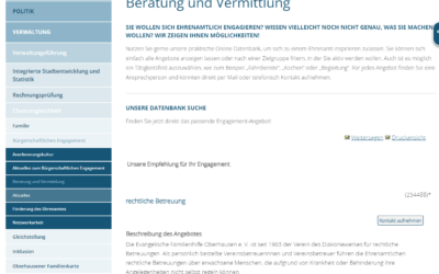Neues Angebot: per Online-Datenbank zum passenden Ehrenamt